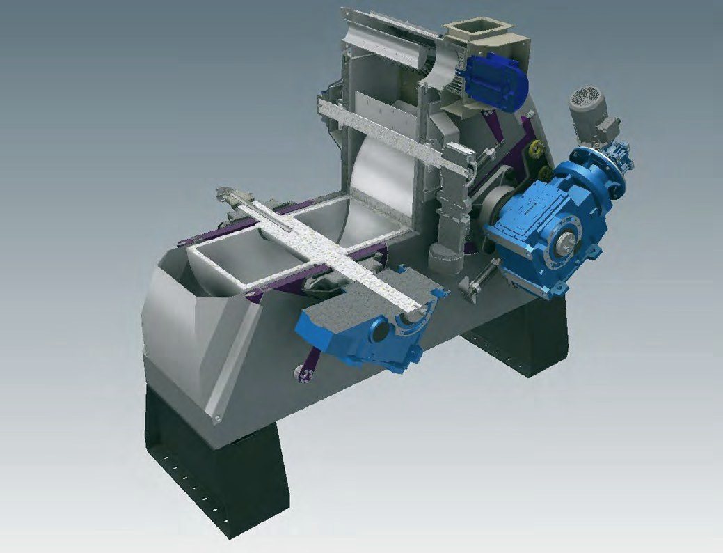 Modelo CAD 3D de una trituradora
