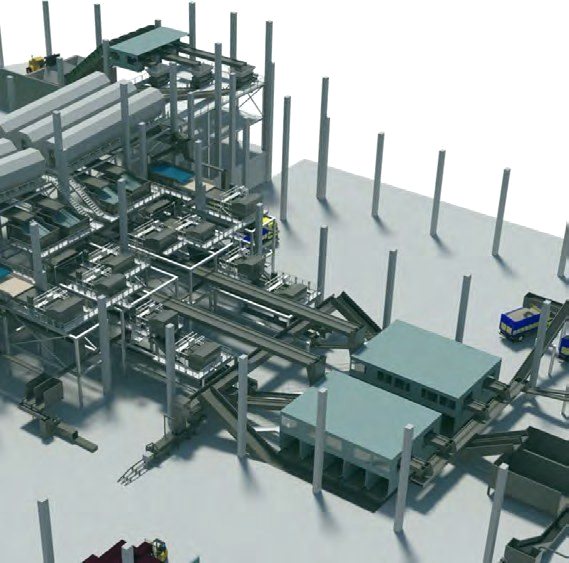 Implantación CAD 3D de una aplicación completa de manutención de graneles